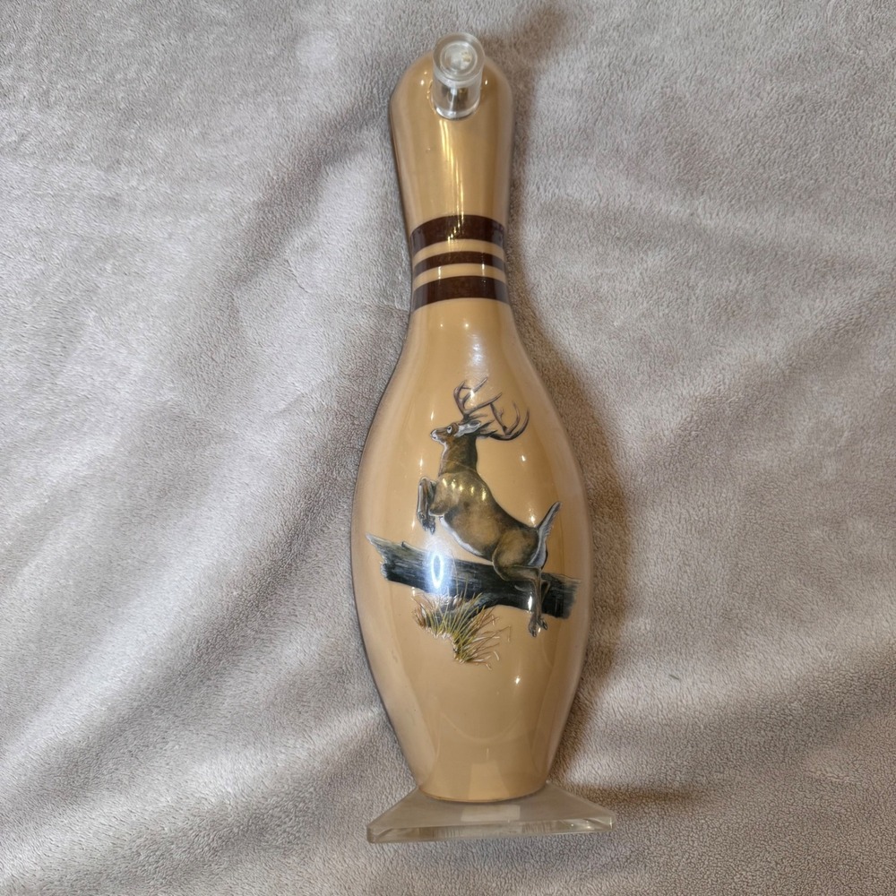 Vintage Deer Acrylic Bowling Pin Cribbage Board Sport Board Inc Hunting Sports